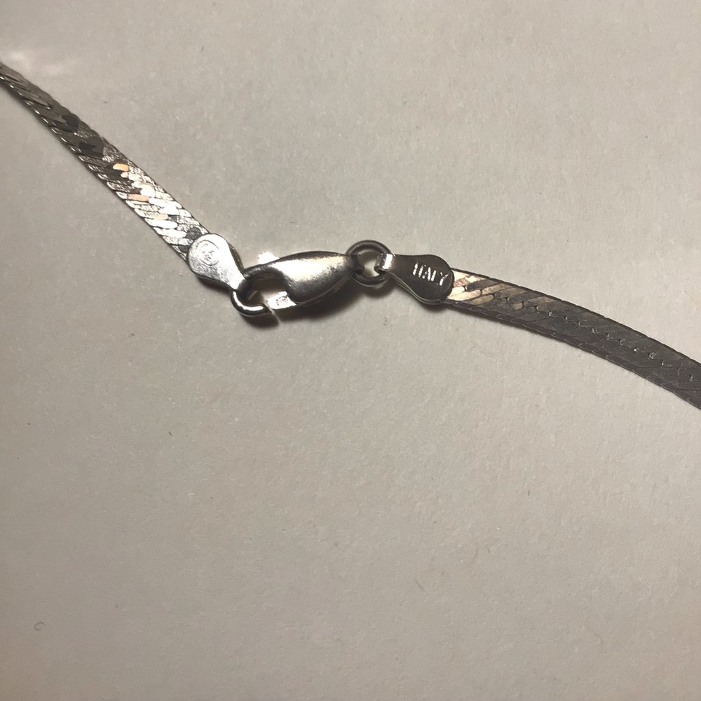 Vintage double sided heart sterling necklace